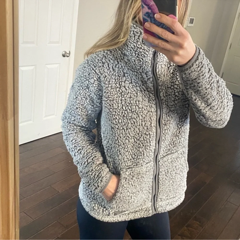 Eddie Bauer Sherpa full zip sweater jacket